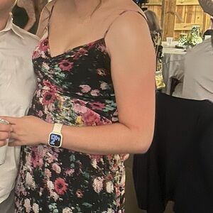 Steve Madden Black and Pink Floral Maxi Dress